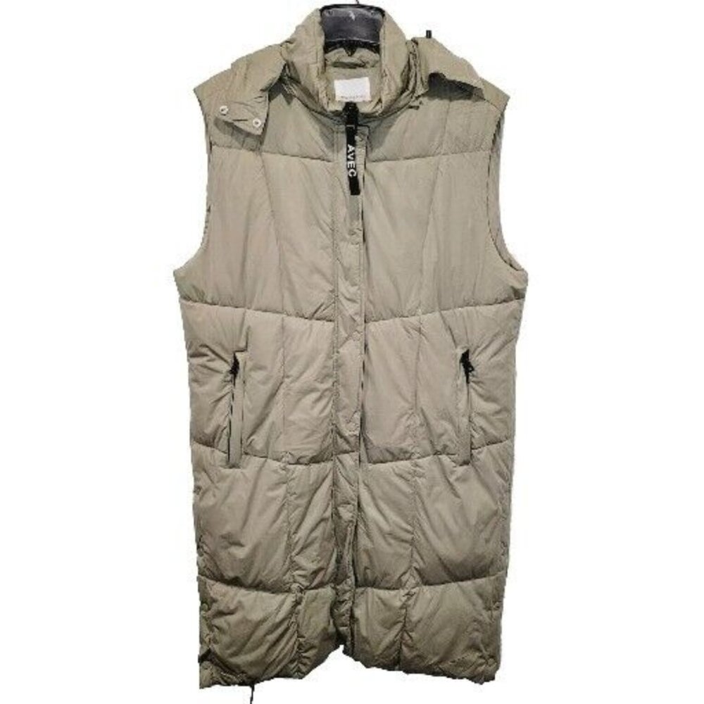 Avec Les Filles  THERMALPUFF™ Hooded Longline Puffer Vest green Size L